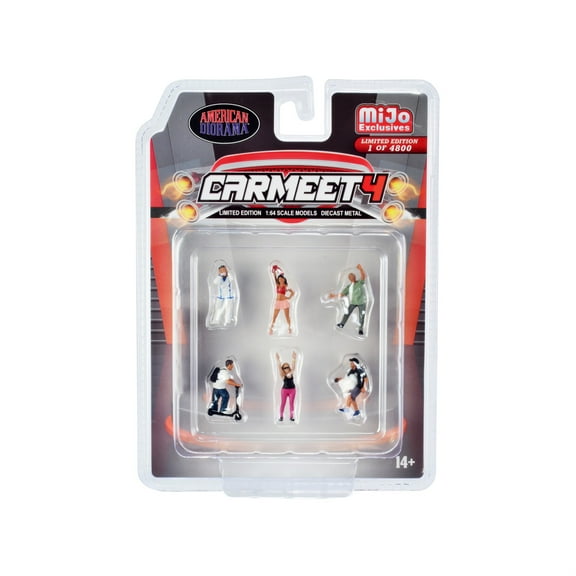 Car Meet 4 6 piece Diecast Figure Set for 1/64 Scale Models by American Diorama