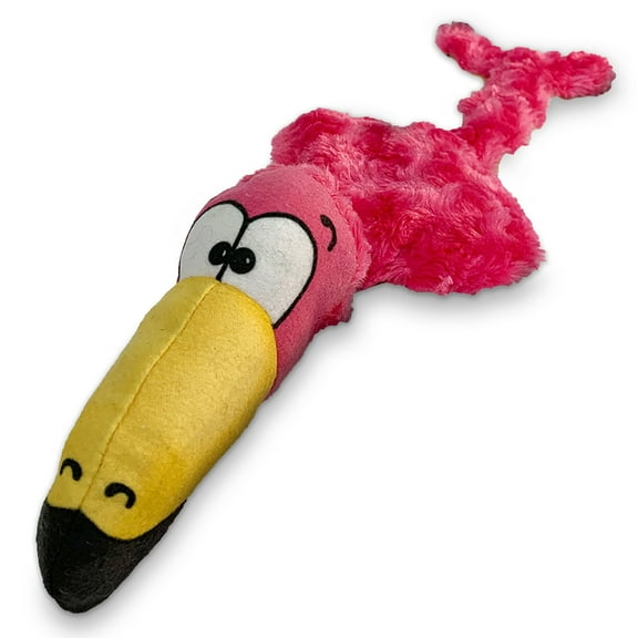 American Dog Flora the Flamingo – Durable Plush Dog Toy that Crinkles and is Made in USA from Pet-Safe, Machine-Washable Soft Minky Fleece Material with High Resistance to Wear, Tear, and Shrinkage