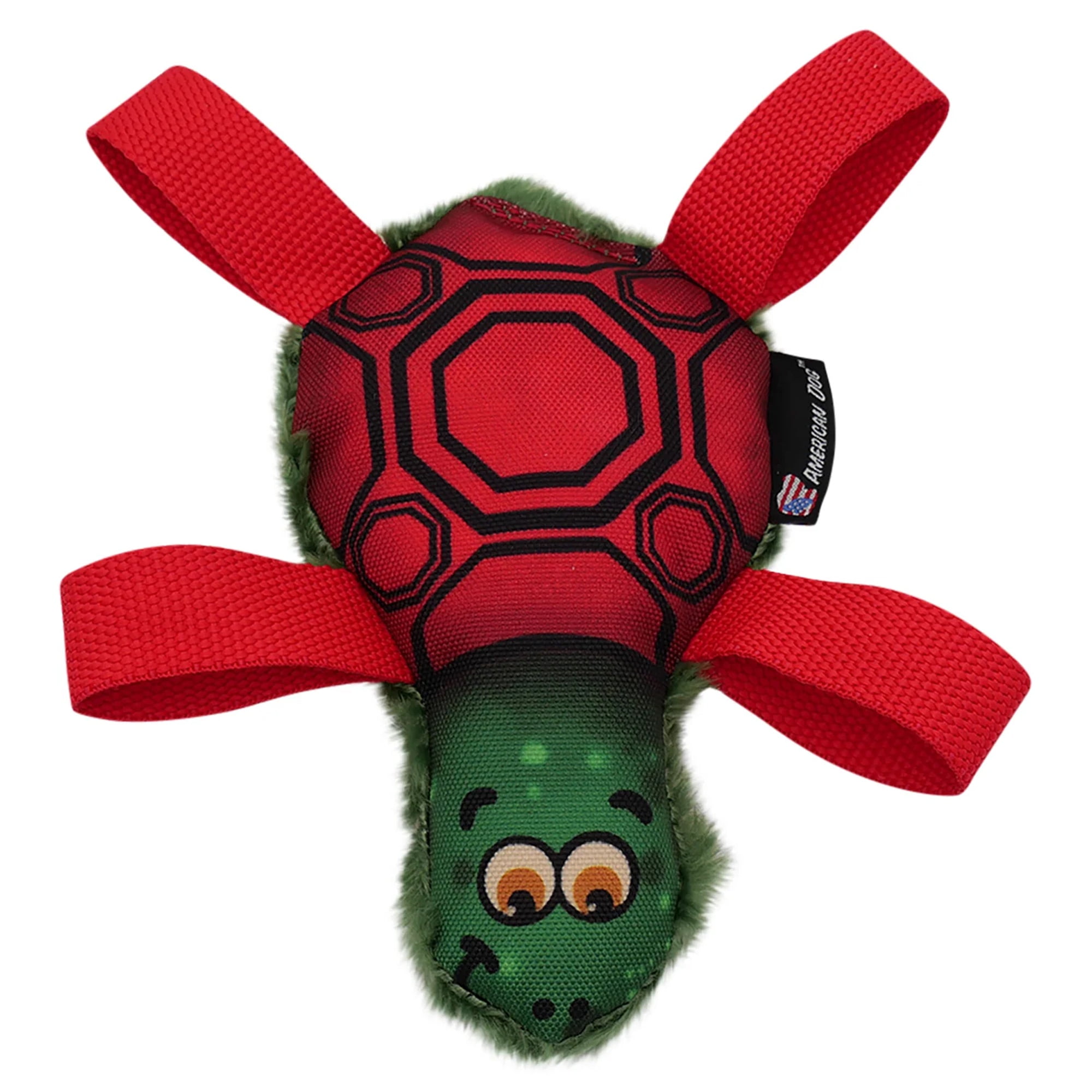 American Dog Tommy Turtle – Durable Fetch & Tug Dog Toy Made in USA from Pet-Safe, Machine-Washable 1000D Nylon and Minky Fleece for Bonding, Play Time, Mental Stimulation, Exercise, Training, & More