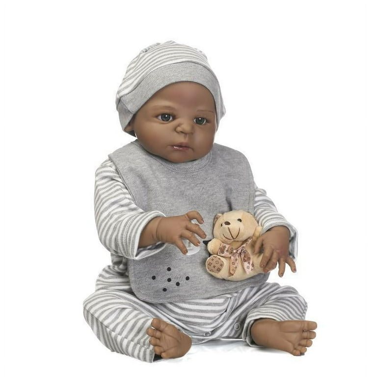 Realistic Wholesale full body silicone black baby doll With Lifelike  Features 