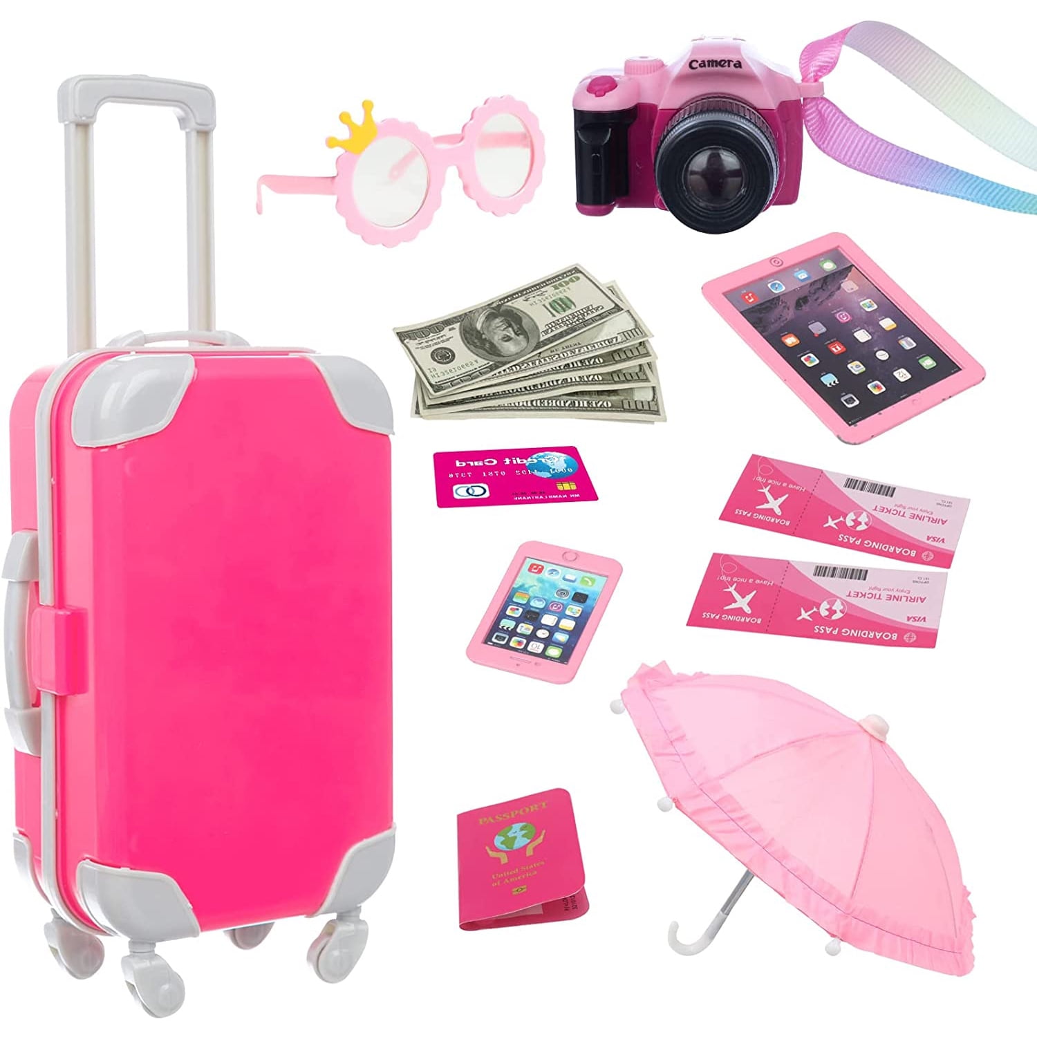 Toys For Girls 3-6 Years American Girl Doll Clothes Suitcase Set Shaf Doll  Accessories 18in Doll Accessories Travel Set