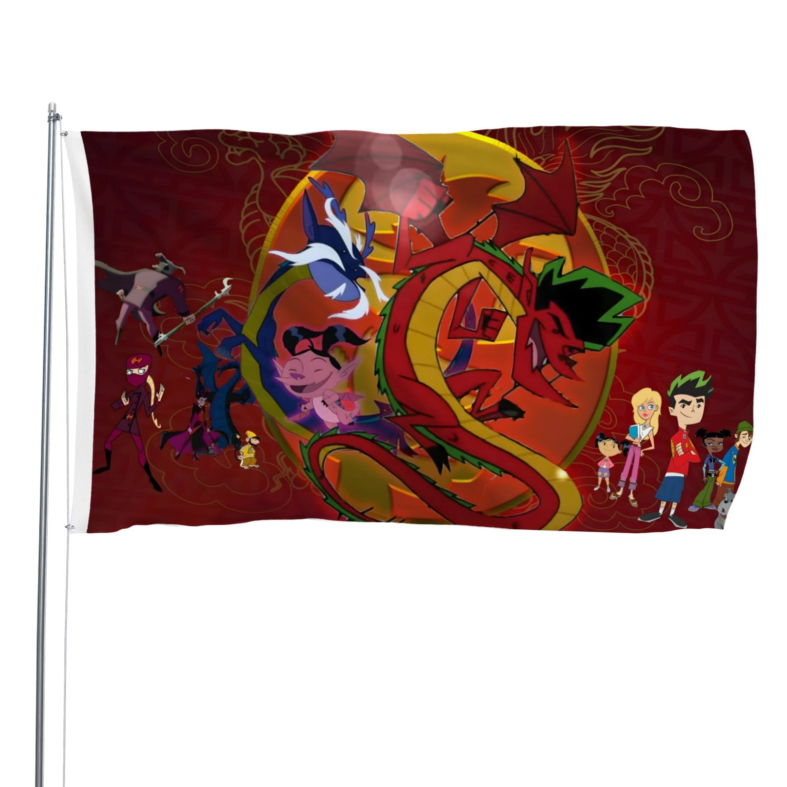 American Dragon Jake Long-themed Printed Flag Perfect gift for fans, friends, and family members, and suitable for indoor and outdoor activities, party decorations.35.4"x59" (90cm×150cm)