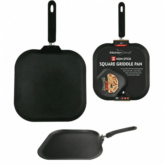 American Dream Home Goods KitchenSense 11 Square Aluminum Non Stick Griddle Pan, Stovetop Griddle