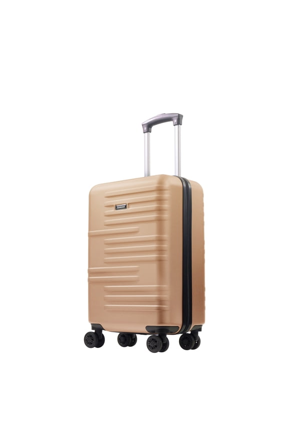 22.5 Inch Carry On Luggage, Hardshell Rolling Suitcase with Spinner Wheels, Rose Gold