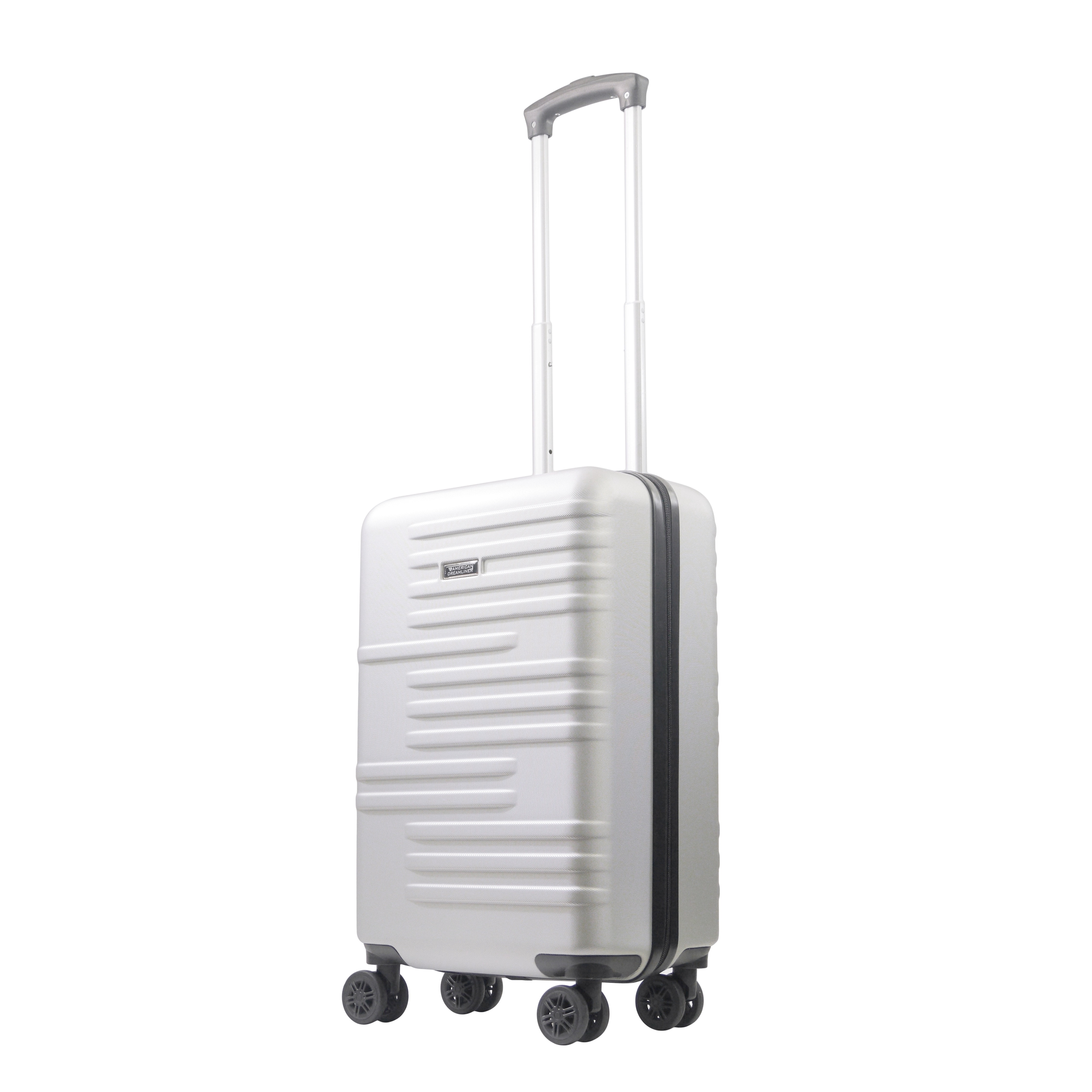 American Dreamliner 22.5 Inch Carry On Luggage, Hardshell Rolling Suitcase with Spinner Wheels, Silver Grey