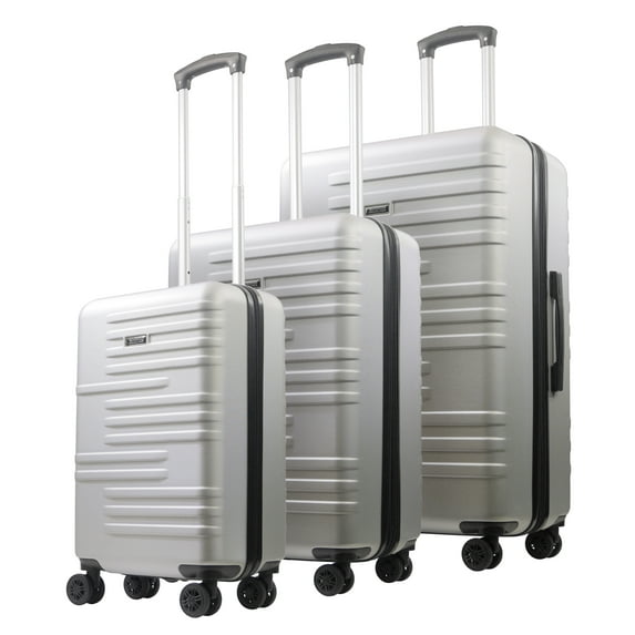 American Dreamliner 3 Piece Set Rolling Luggage, Hardshell Suitcases with Spinner Wheels, 22.5, 26.5, and 30 Inch, Silver Grey