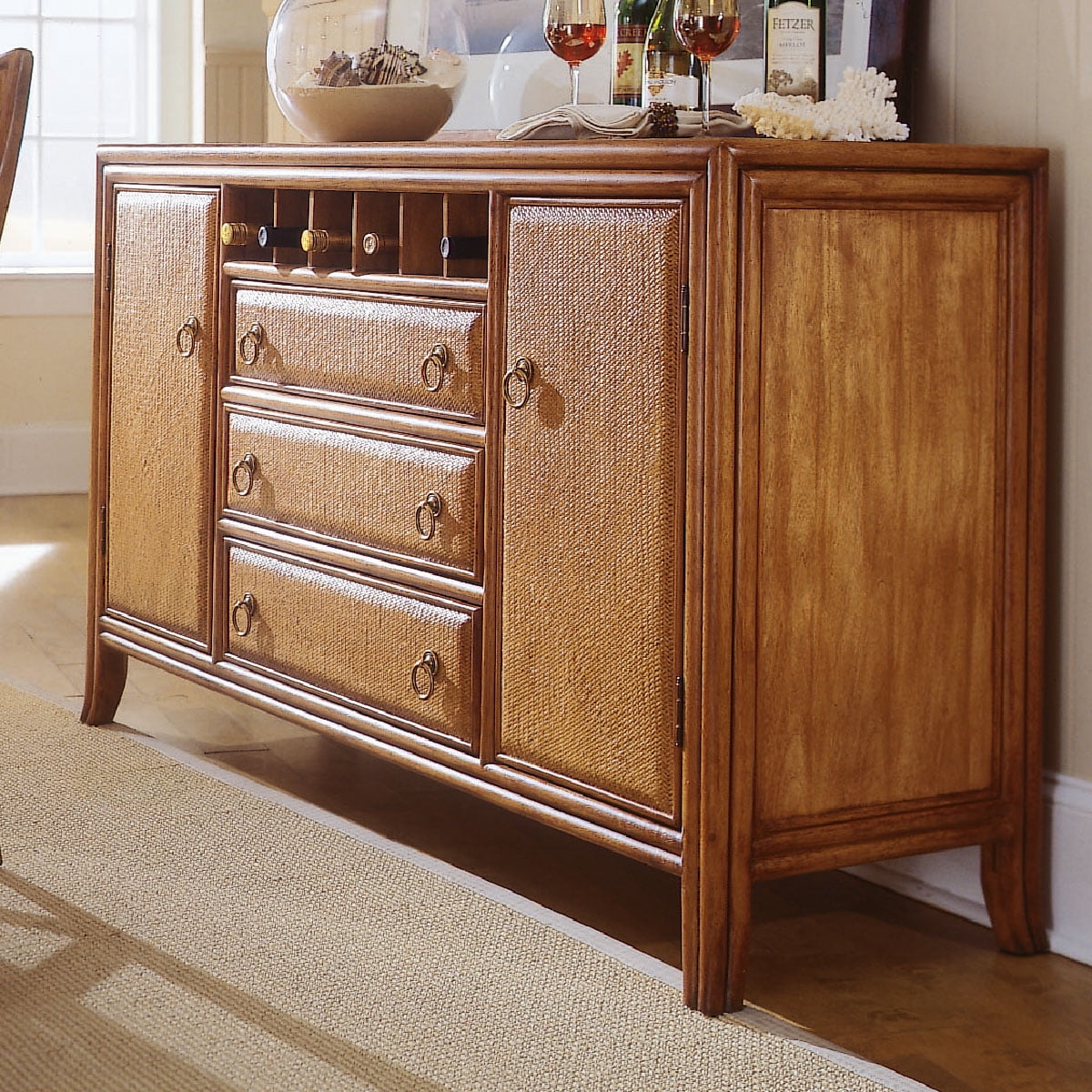 American Drew Antigua China Base in Toasted Almond