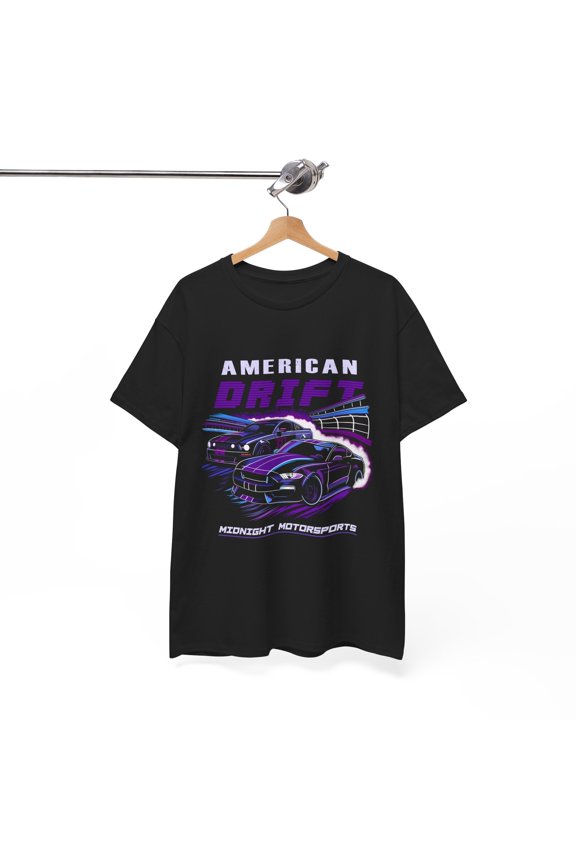 American Drift S197 Mustangs New Edge Retro Neon Style Drift Car Graphic T Shirt