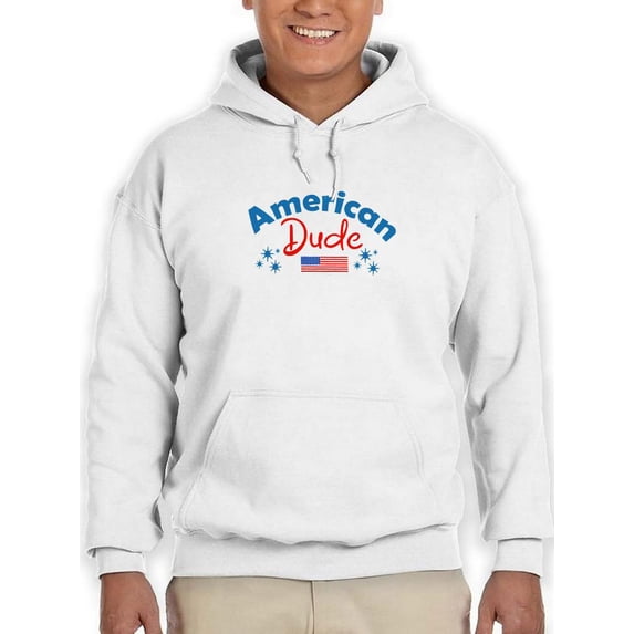 American Dude 4Th July Hoodie Men -Image by Shutterstock, Male XX-Large