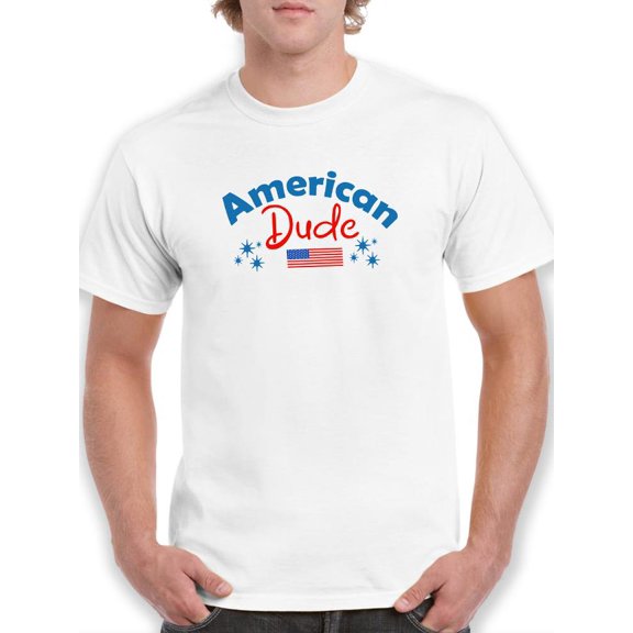 American Dude 4Th July T-Shirt Men -Image by Shutterstock, Male Large