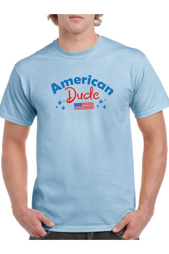 American Dude 4Th July T-Shirt Men -Image by Shutterstock, Male Large