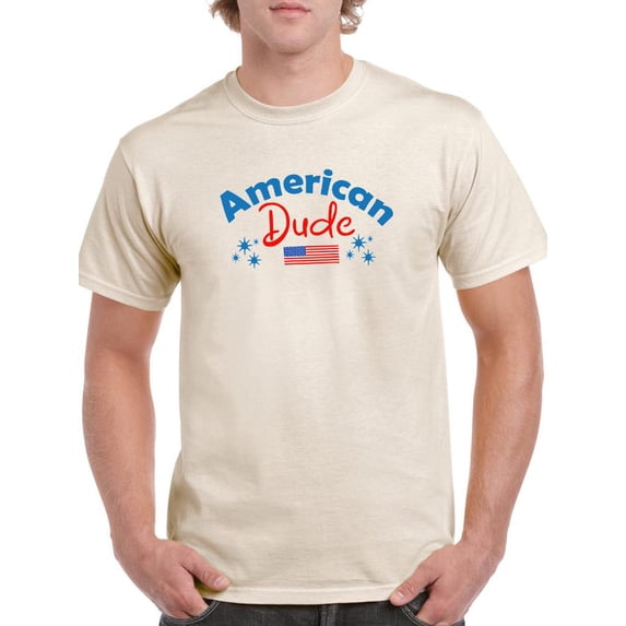 American Dude 4Th July T-Shirt Men -Image by Shutterstock, Male XX-Large