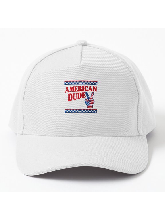 American Dude July Fourth Baseball Cap, USA Celebration Statement Design, Classic Hat