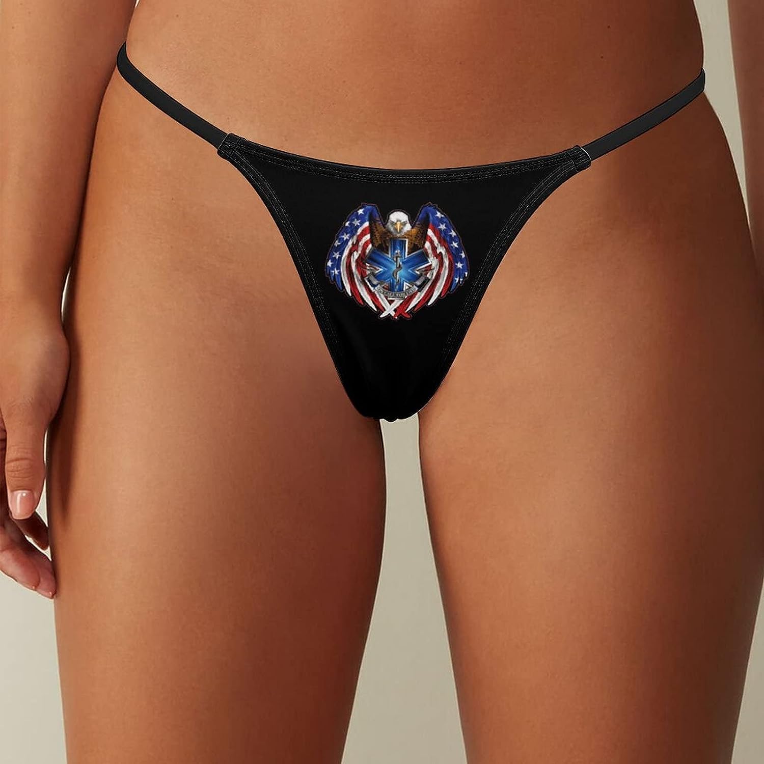 American EMT Eagle FlagWomen's Bikini Panty Sexy Thong G String TBack
