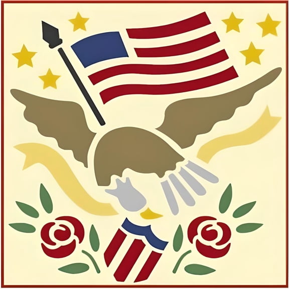 American Eagle 1 Quilt Stencil - Quilting Stencils Plastic Stencils DIY Decorative Stencil Template Painting Gifts Crafts Laser Cut Mylar Reusable Templates - The Artful Stencil