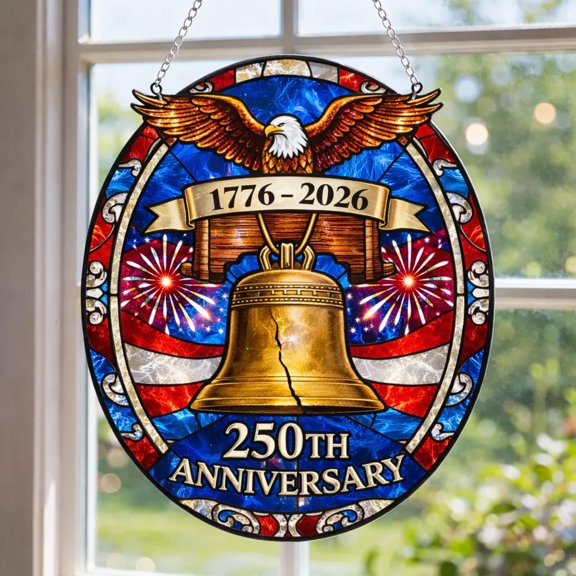 American Eagle 1776–2026 Anniversary Suncatcher - Lightweight Flat 2D Acrylic Decor - Patriotic US Milestone Art
