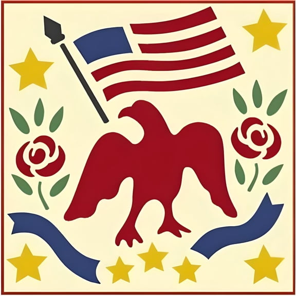 American Eagle 2 Quilt Stencil - Quilting Stencils Plastic Stencils DIY Decorative Stencil Template Painting Gifts Crafts Laser Cut Mylar Reusable Templates - The Artful Stencil