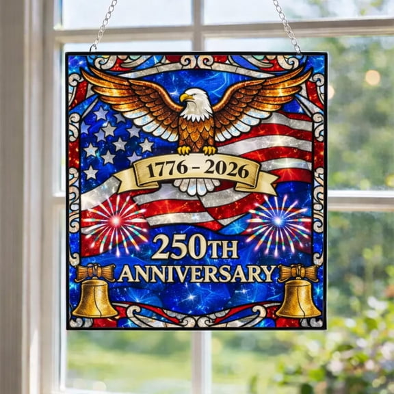 American Eagle 250th Anniversary Acrylic Suncatcher, USA 17762026 Acrylic Patriotic Home Decor