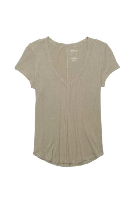 AE Soft & Sexy V Neck T-Shirt - Olive - Extra Small