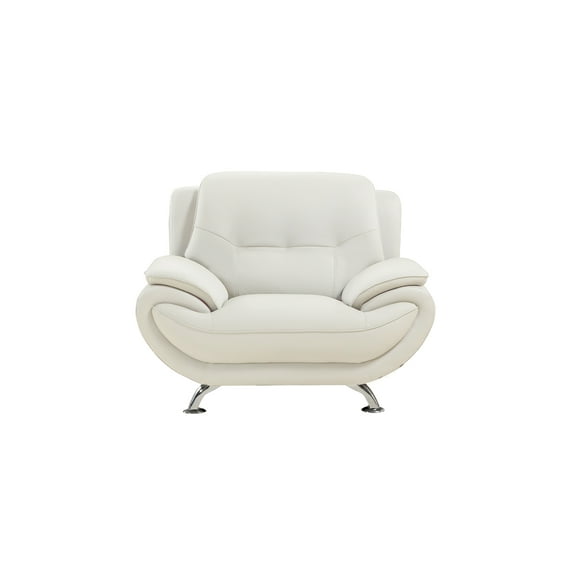 American Eagle AE208-IV-CHR Modern Contemporary Ivory Faux Leather Chair