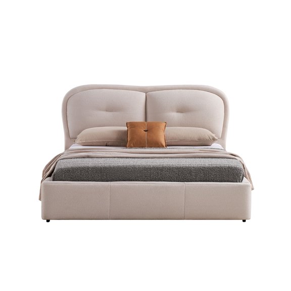 American Eagle B-D082-EK Modern Contemporary Ivory Fabric Eastern King Size Bed