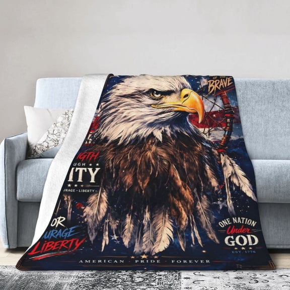American Eagle Blanket Gift Throw Blanket Cozy Soft Home Decor for Patriotic Pride 50x40