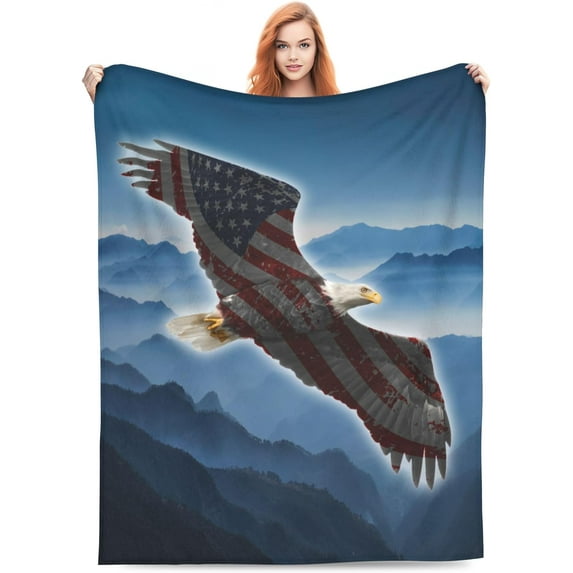 American Eagle Blanket for Kids Women and Men Soft Warm Lightweight Cozy Eagles Animal Throw Blankets for Bed Living Room Sofa Couch Birthday Decor 40x50in