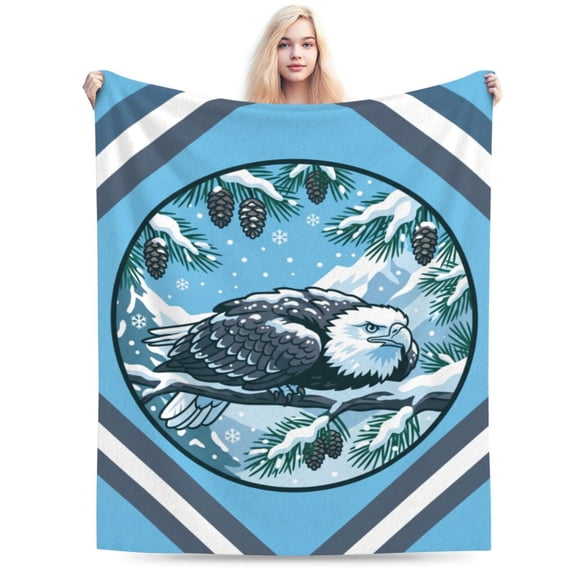 American Eagle Blanket, Patriotic Eagle Flannel Throw Blanket, Super Soft Cozy Warm Blanket for Sofa, Couch, Bed, Home Decor, Independence Day Gift 50x40