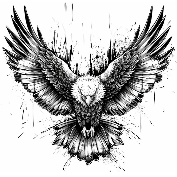 American Eagle Car Decal Sticker, Ink Splatter Grunge Vinyl Graphic for Truck Window, Bumper, & Laptop, Waterproof Patriotic Bird Design