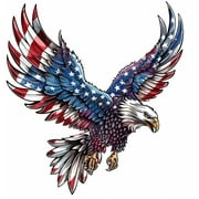 American Eagle Car Sticker with Flag, Patriotic USA Decal, Eagle with American Flag Vinyl Sticker for Cars, Trucks, Laptops, and More. USA Pride and Freedom Inspired Design, Durable, Weatherproof