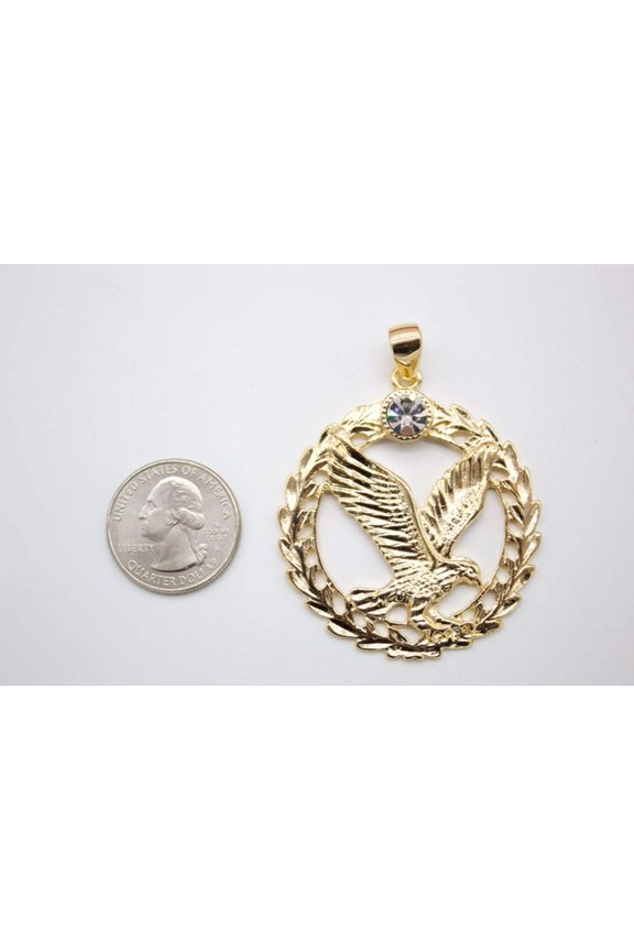 American Eagle Charm Necklace With CZ Cubic Zirconia Stone