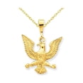 thumbnail image 1 of American Eagle Charm Pendant Necklace in 14K Yellow Gold with Chain, 1 of 4