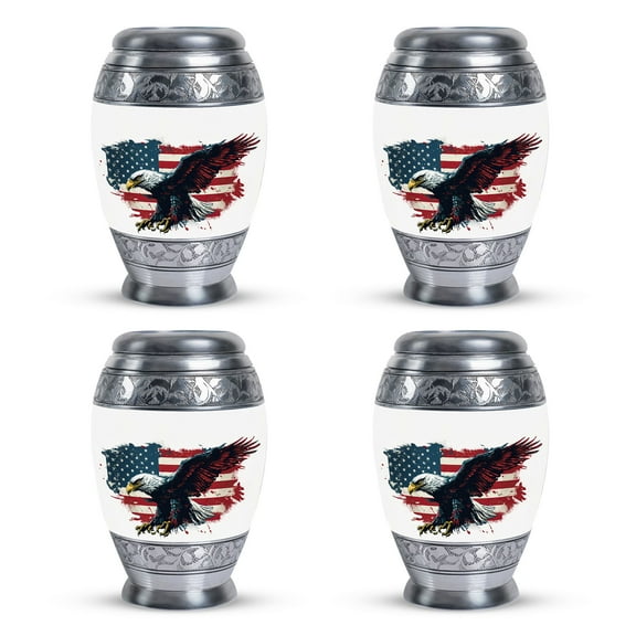 American Eagle Cremation Urns For Adults - Cremation Urn Human Ashes - Urns For Ashes Adult Male - Funeral Urns For Adult Ashes Men - Human Remains Urn - Mini Urns For Human Ashes Set(Size-3inch,4pc)