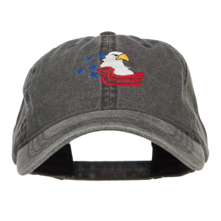 American Eagle Crest Embroidered Washed Cap - Black OSFM