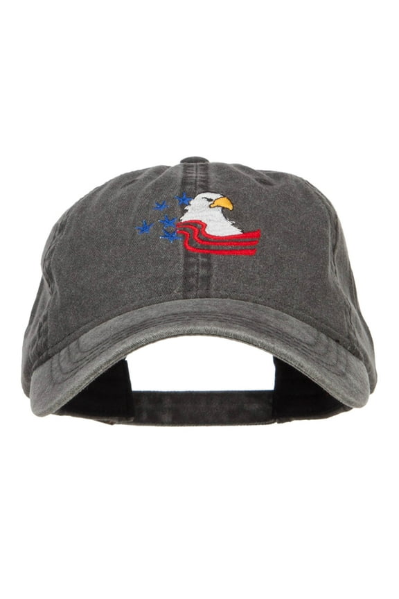 American Eagle Crest Embroidered Washed Cap - Black OSFM