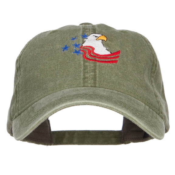 American Eagle Crest Embroidered Washed Cap - Olive OSFM