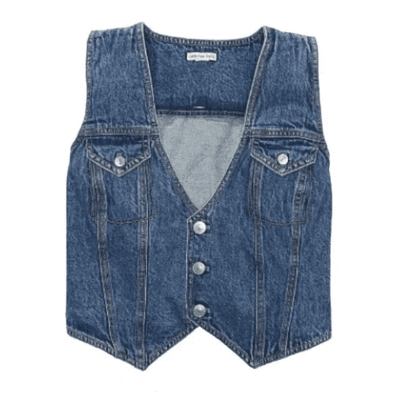 American Eagle Denim Vest in Blue, Size XXS