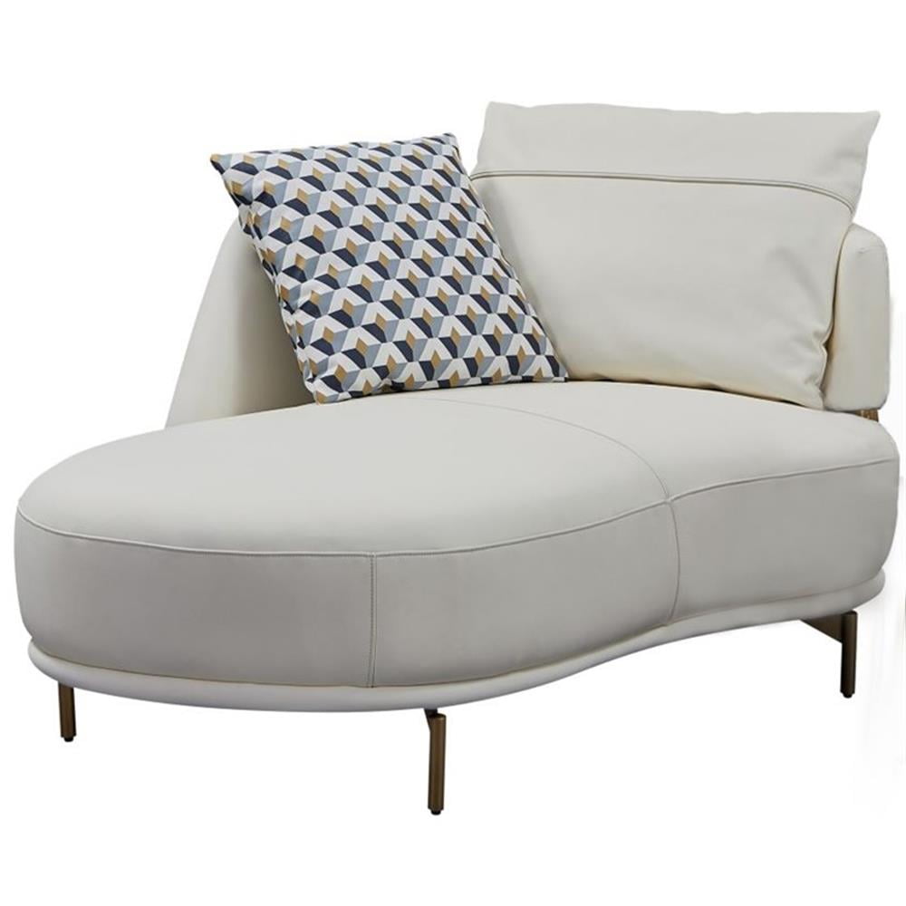 American Eagle Design EK-Y1000-IV Modern Ivory Top Grain Leather Chaise ...