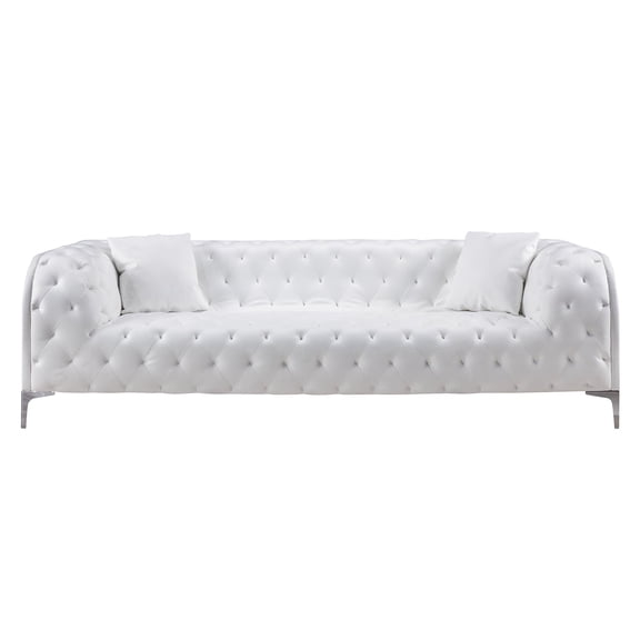 American Eagle Design EK-Y1000-IV Modern Ivory Top Grain Leather Chaise Lounge