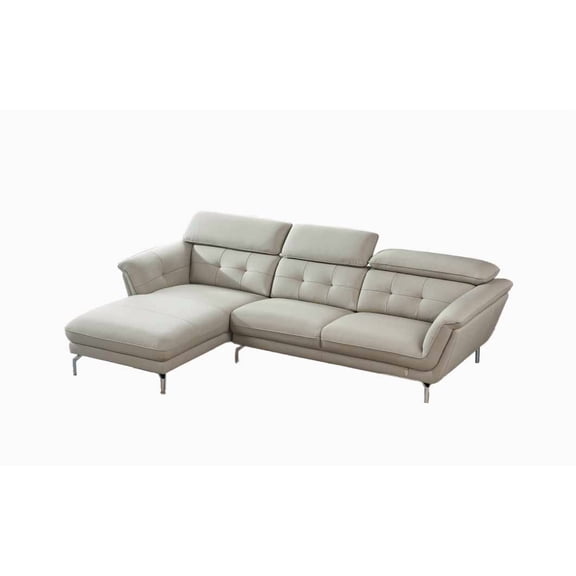 American Eagle EK-L083L-LG Light Gray Top Grain Leather Sectional Sofa Set