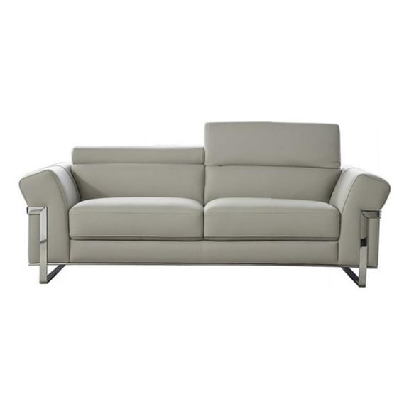 American Eagle EK012-LG-LS Modern Light Gray Italian Top Grain Leather Loveseat