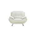thumbnail image 1 of American Eagle EK9600-IV-CHR Modern Contemporary Ivory Genuine Leather Chair, 1 of 2