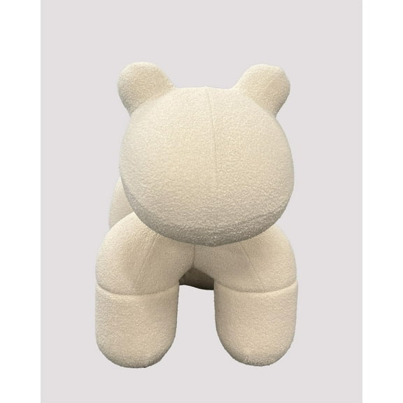 American Eagle Fabric CH-Y1016 Cute Animal Shape Soft Fabric Cream Accent Chair