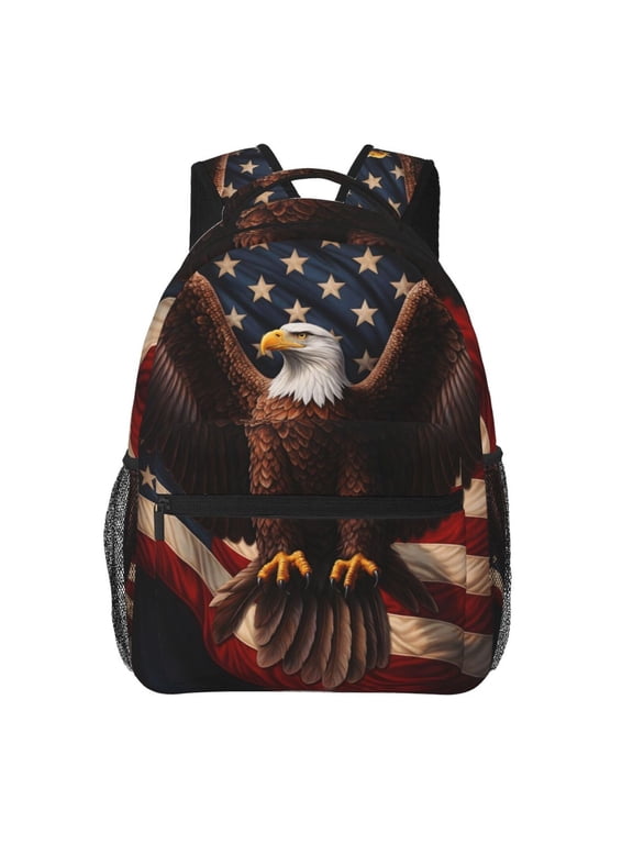 American Eagle Flag Backpack Lightweight Rucksack Travel Bag for Men and Women