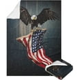 thumbnail image 1 of American Eagle and Flag Blanket Cozy Soft Throw Blanket for Couch Sofa Bedding Living Room, Warm Plush Flannel Blankets for Boys Girls Men Women 50"x40", 1 of 5