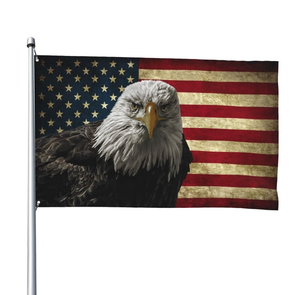 American Eagle Flags for Yard Outside Decorations 4x6 Ft Double Sided for Home Indoor Outdoor Lawn Balcony Corridor Party