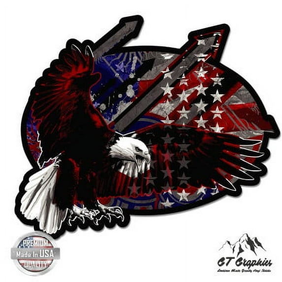 American Eagle Freedom Grunge - 12" Vinyl Sticker Waterproof Decal