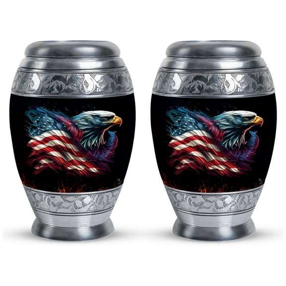 American Eagle Funeral Cremation Urns For Ashes - Cremation For Ashes - Religious Urns For Human Ashes - Small Urns For Human Ashes Mom - Cremation Urn Human Ashes - Burial Urns (Size -3inch, 2pcs)