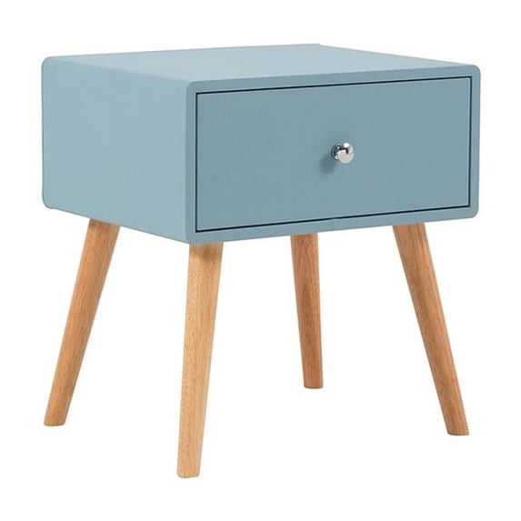 American Eagle Furniture 1 Drawer Wood Nightstand in Blue