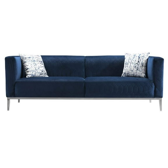 American Eagle Furniture AE3802 Fabric Velvet Sofa in Dark Blue Color